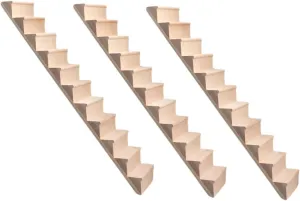 3Pcs Scale Wooden Dollhouse Staircase Handrail Design for DIY Miniature Home Precisely Scaled Wooden Steps for Fairy Garden Scenes