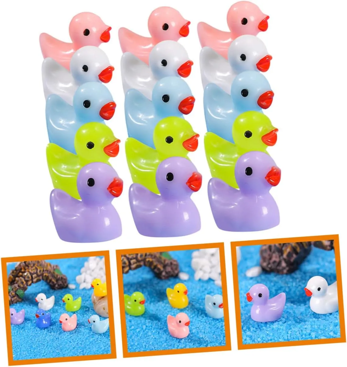 3sets 75pcs Miniature Duck Figurines Resin Ducks for Fairy Garden Decorations Dollhouse Accessories and Home Decor 75pcs*3