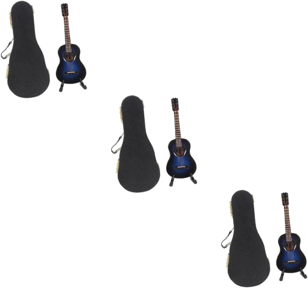 3sets Miniature Guitar Model Brown Classical Guitar Decor for Dollhouse Tiny Musical Instrument Toy for Home Decoration and Present Present