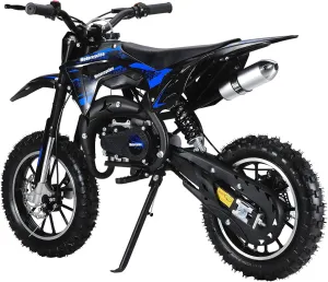 49cc Gas-Powered Kids Dirt Bike, 25mph Max Speed All-Terrain Dirtbike, 330lb Capacity, 10" Off-Road Tires, Hydraulic Shocks & Dual Disc Brakes, Pull-Start