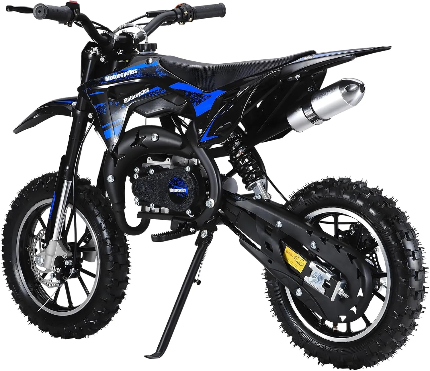 49cc Gas-Powered Kids Dirt Bike, 25mph Max Speed All-Terrain Dirtbike, 330lb Capacity, 10" Off-Road Tires, Hydraulic Shocks & Dual Disc Brakes, Pull-Start