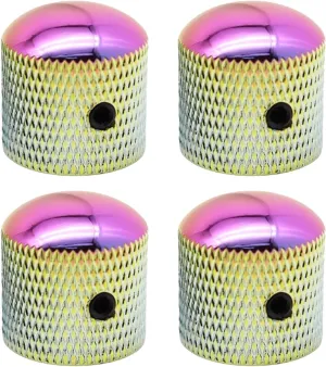 4Pcs Metal Guitar Knobs Rainbow Chameleon Volume Tone Control Knob Dome Knobs with Allen Keys Screws for Fender Telecaster Gibson Les Paul Electric Guitar Bass(Dazzling Color)