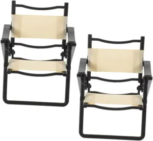 4pcs Miniature Folding Beach Chair for Dollhouse Realistic Dollhouse Furniture Accessories for Outdoor Scenes and Play Compact Design for Spaces