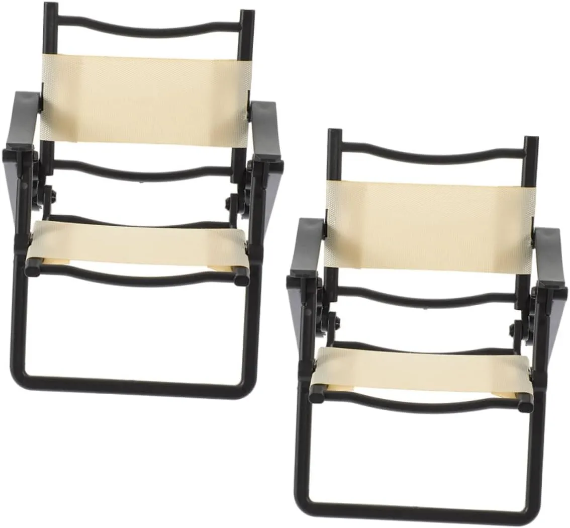 4pcs Miniature Folding Beach Chair for Dollhouse Realistic Dollhouse Furniture Accessories for Outdoor Scenes and Play Compact Design for Spaces