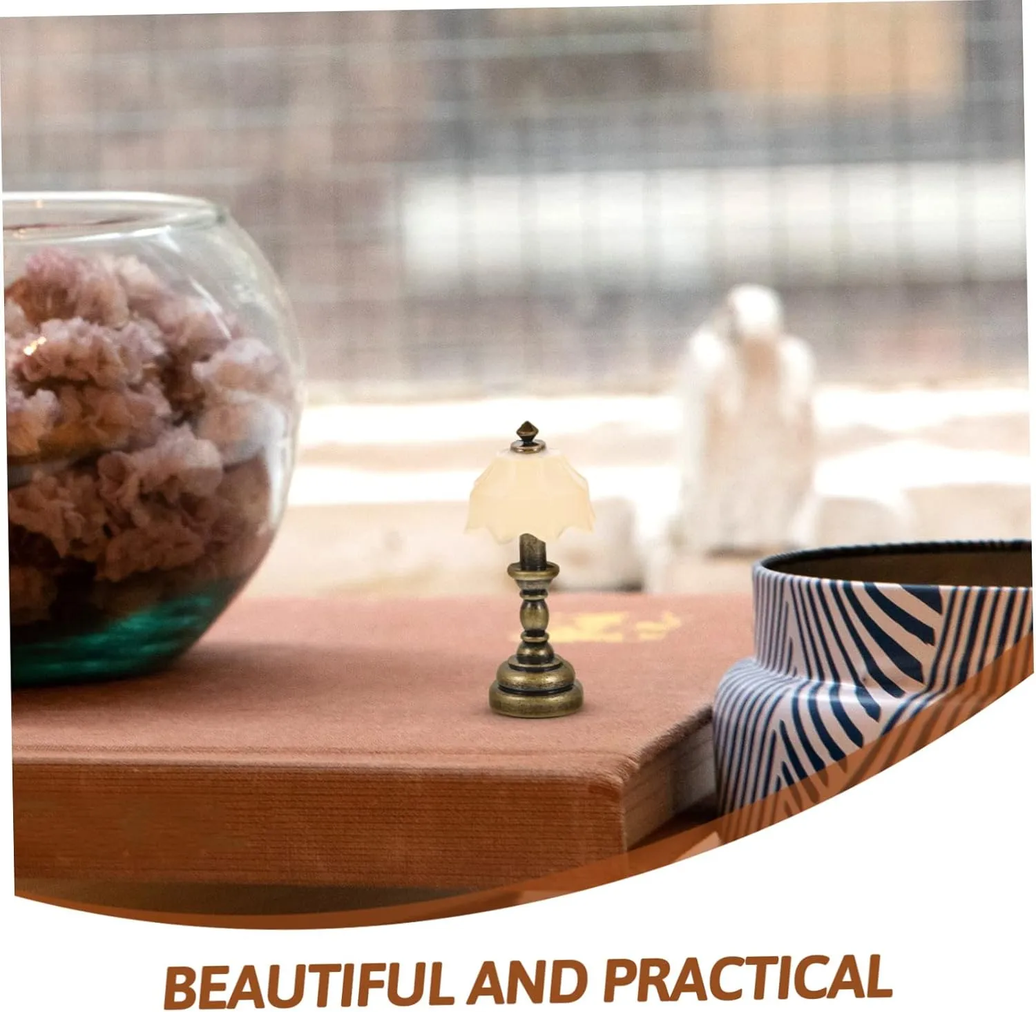4pcs Miniature Table Lamp Scale Dollhouse Accessories Elegant Bedside Lighting for Tiny House Decor Style and Shades