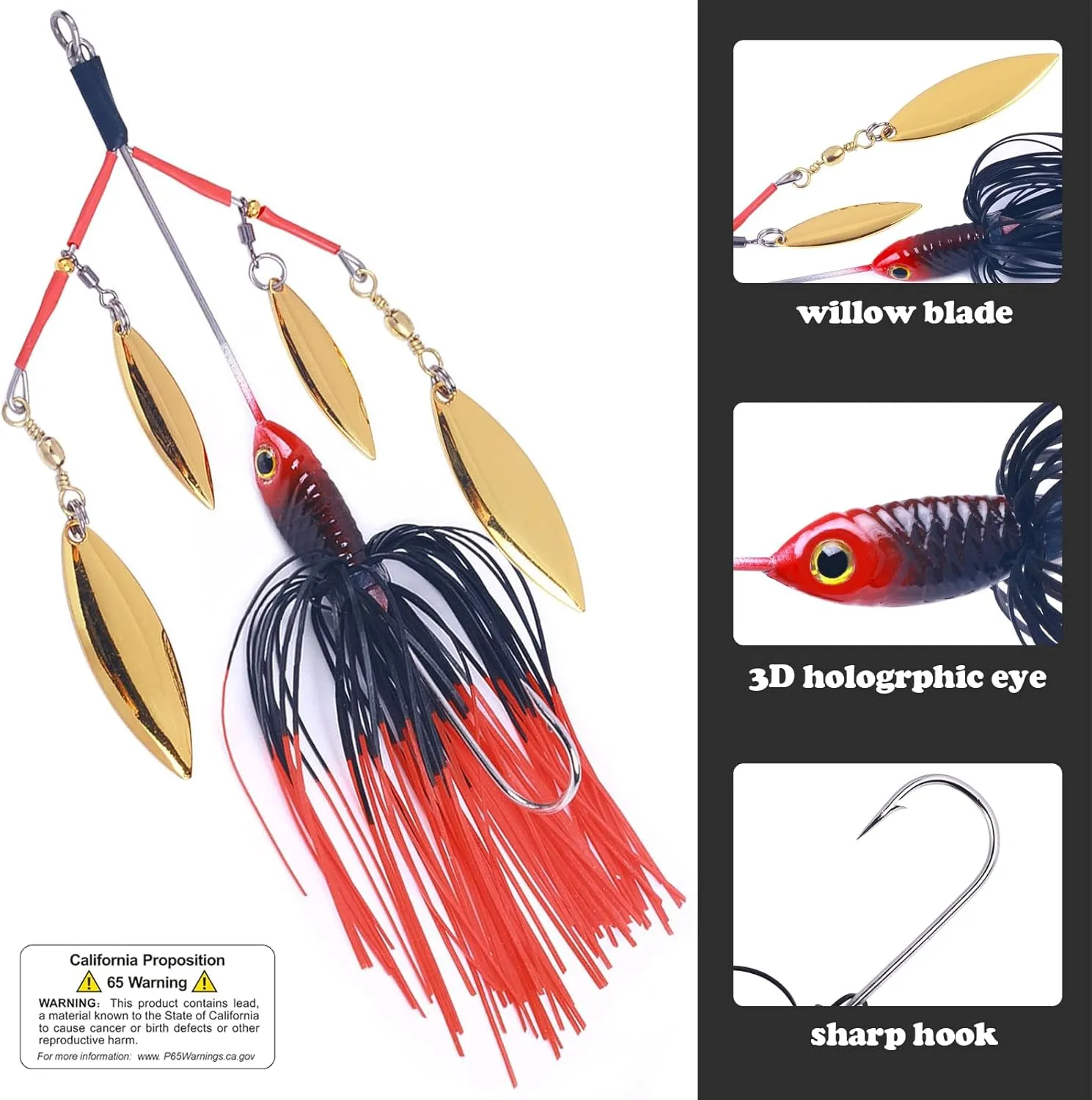 5 Arms Alabama Umbrella Rig Fishing Bass Kit Fishing Lures Bait Rigs for Lures Trout Salmon Freshwater