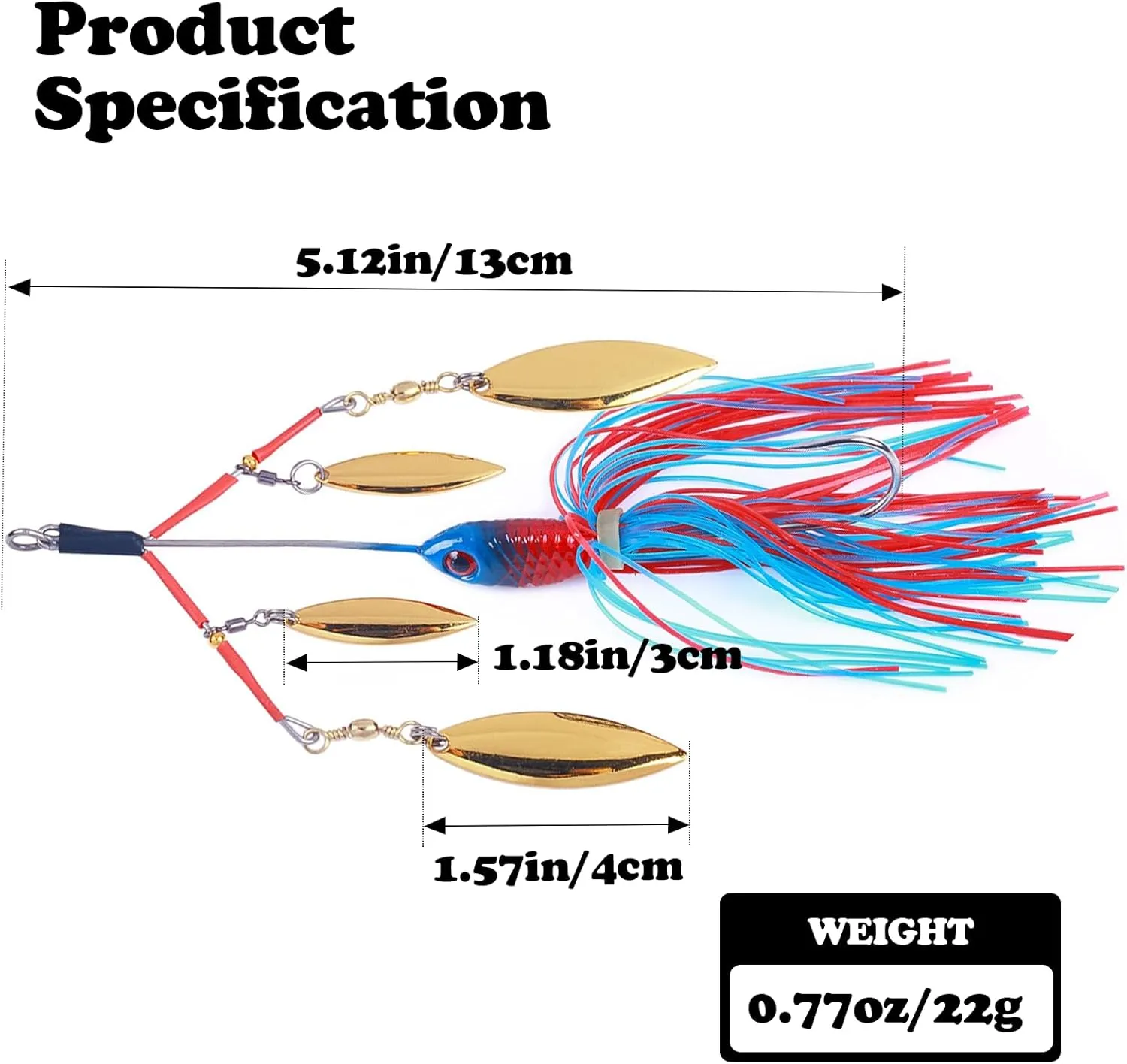 5 Arms Alabama Umbrella Rig Fishing Bass Kit Fishing Lures Bait Rigs for Lures Trout Salmon Freshwater