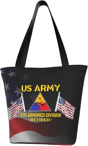 5th Armored Division Retired Fashion Shoulder Bag Large Capacity For Man Or Woman