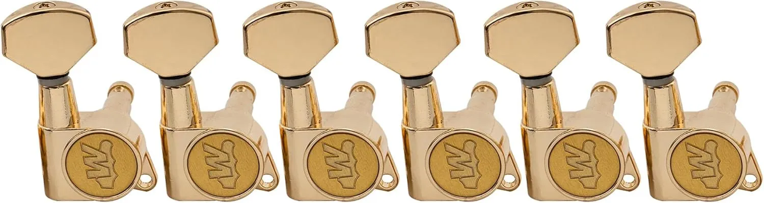 6-in-line E-Z-LOK Guitar Tuners Machine Heads Tuning Keys Set for Fender Strat/Tele Style Electric Guitar, Gold