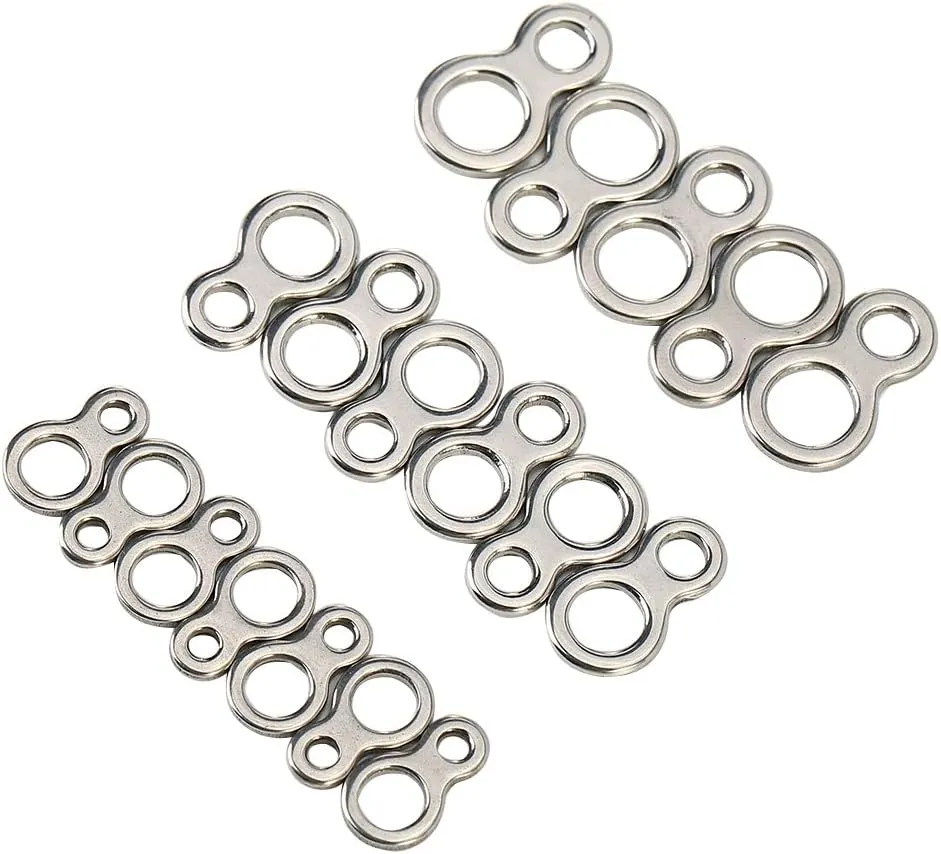 60pcs Solid Fishing Rings Fishing Split Rings Stainless Steel Solid Fishing Figure 8 Jigging Rings Lure Tackle Accessories for Professional Anglers Fishermen