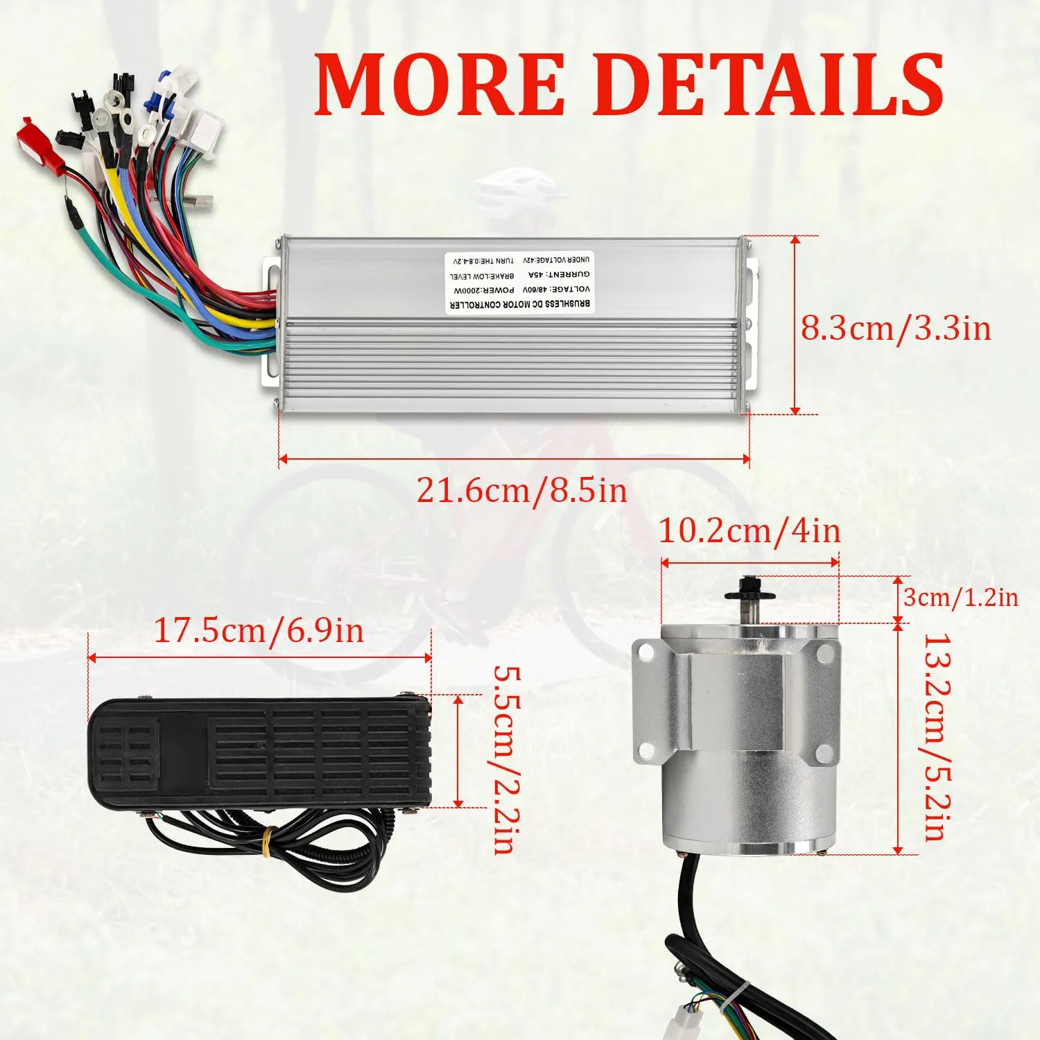 60V 2000W High Speed Brushless DC Motor Kit, 4250-5300rpm Motor Upgrade kit with Controller Pedal Throttle for Gokart Scooter Bike Dirt Bike