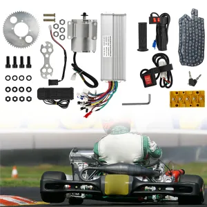 60V 2000W High Speed Brushless DC Motor Kit, 4250-5300rpm Motor Upgrade kit with Controller Pedal Throttle for Gokart Scooter Bike Dirt Bike