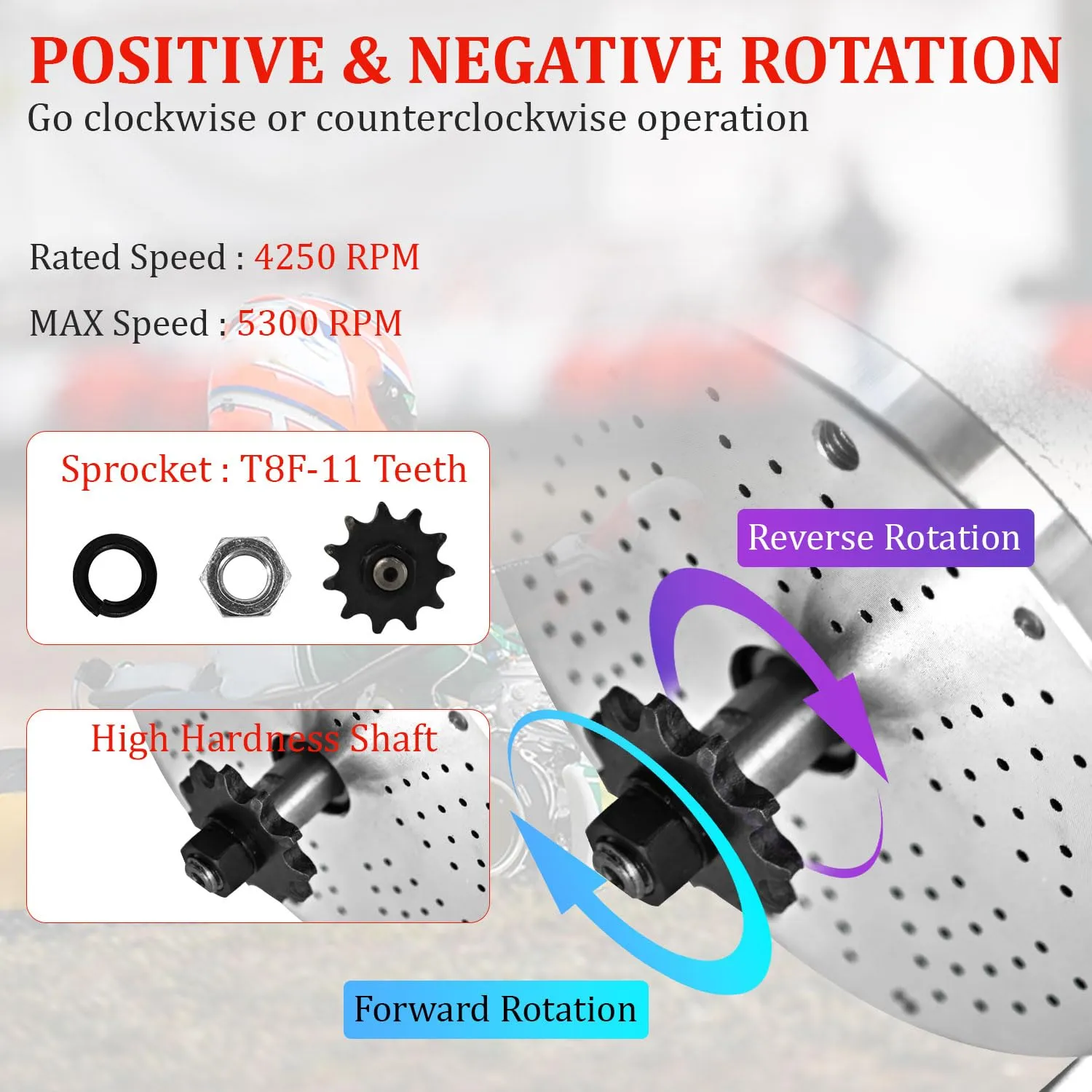 60V 2000W High Speed Brushless DC Motor Kit, 4250-5300rpm Motor Upgrade kit with Controller Pedal Throttle for Gokart Scooter Bike Dirt Bike