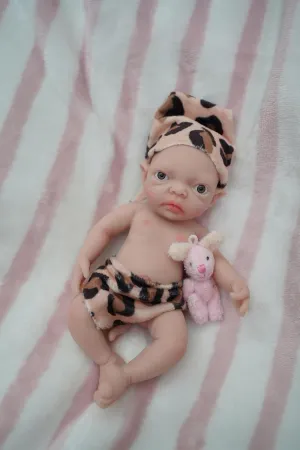 7 Inch Realistic Mini Silicone Elf Girl,Real Life Reborn Elf Doll,Lifelike Mini Reborn Doll Surprice Children Anti-Stress Relief Hand Made