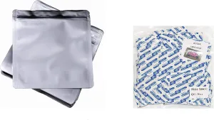 7 Mil Zip Lock Mylar Bags Plus 300cc Oxygen Absorbers (100, 1 Quart 8.3 x 8.3 Inch)