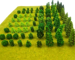 70pcs Mini Model Trees for Train Scenery - Mixed Miniature Artificial Trees for Wargame, Railroad, Diorama, Landscape Supplies