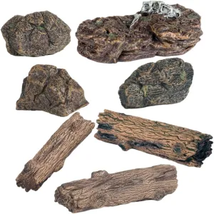 7pcs Artificial Stone Tree Stump Models for Miniature Landscape Decoration Realistic Micro Garden Props for DIY Fairy Garden and Dollhouse Scenery