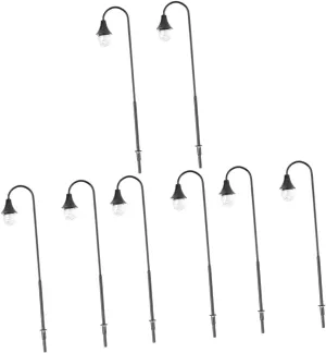 8pcs Miniature Street Light Model Courtyard Lamps for Sand Table Garden Decor for Model Trains Miniature Landscapes