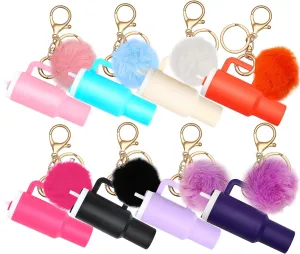 8pcs or 12pcs Mini Tumbler Keychain for Stanley Cup Cute Chapstick Holder Key Chain Charms Backpack for Women Girls