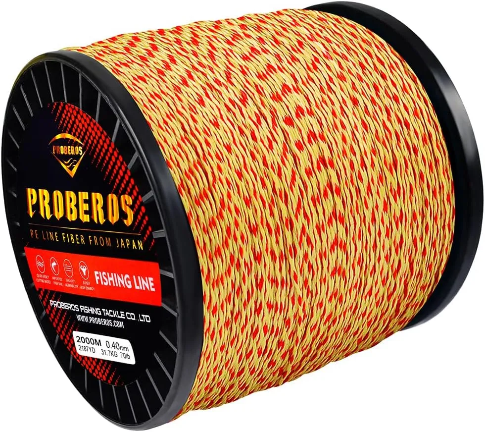 9 Strands Braided Fishing Line, 2187 Yds Abrasion Resistant Superline Zero Stretch&Low Memory Extra Thin Diameter,Orange,80LB(0.44mm)