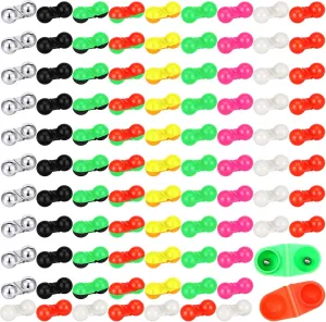 90 Pcs Catfish Rattle Bells, Fishing Double Rattle Beads Attractor Portable Plastic Fishing Beads Bells Tackle Accessories for Catfish Bass Pompano