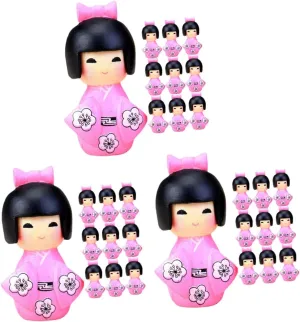 ABOOFAN 30 Pcs Little Girl in Kimono Miniature Fairies Desk Topper Japanese Doll Decor Mini Kimono Doll Statue Traditional Kimono Dolls Kimono Girl Doll Beauty Doll Resin Household Russia