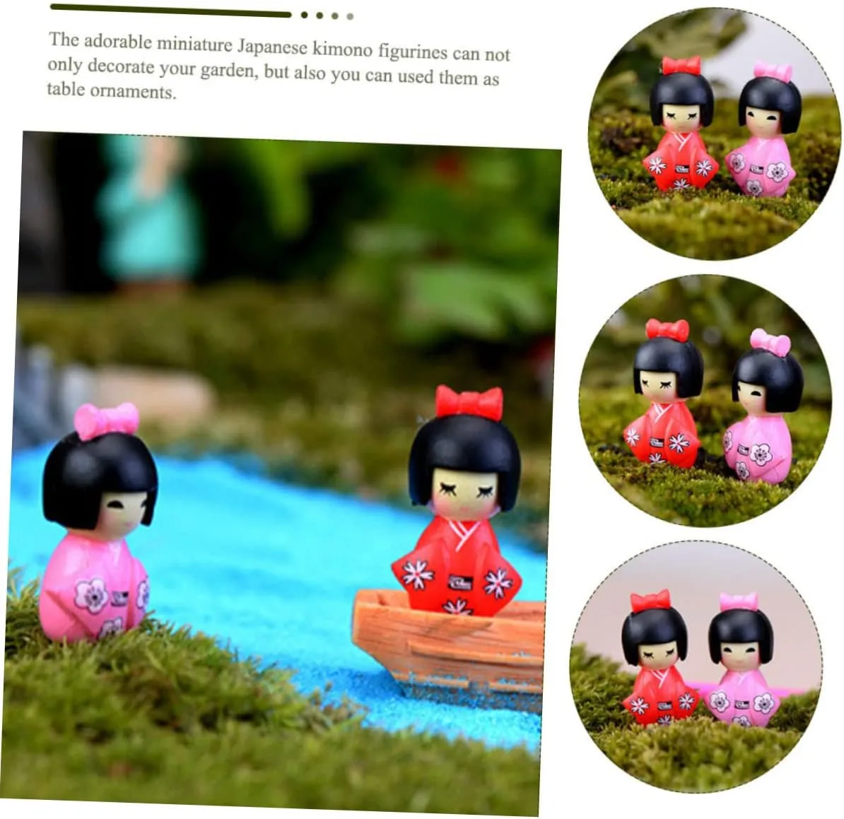 ABOOFAN 30 Pcs Little Girl in Kimono Miniature Fairies Desk Topper Japanese Doll Decor Mini Kimono Doll Statue Traditional Kimono Dolls Kimono Girl Doll Beauty Doll Resin Household Russia