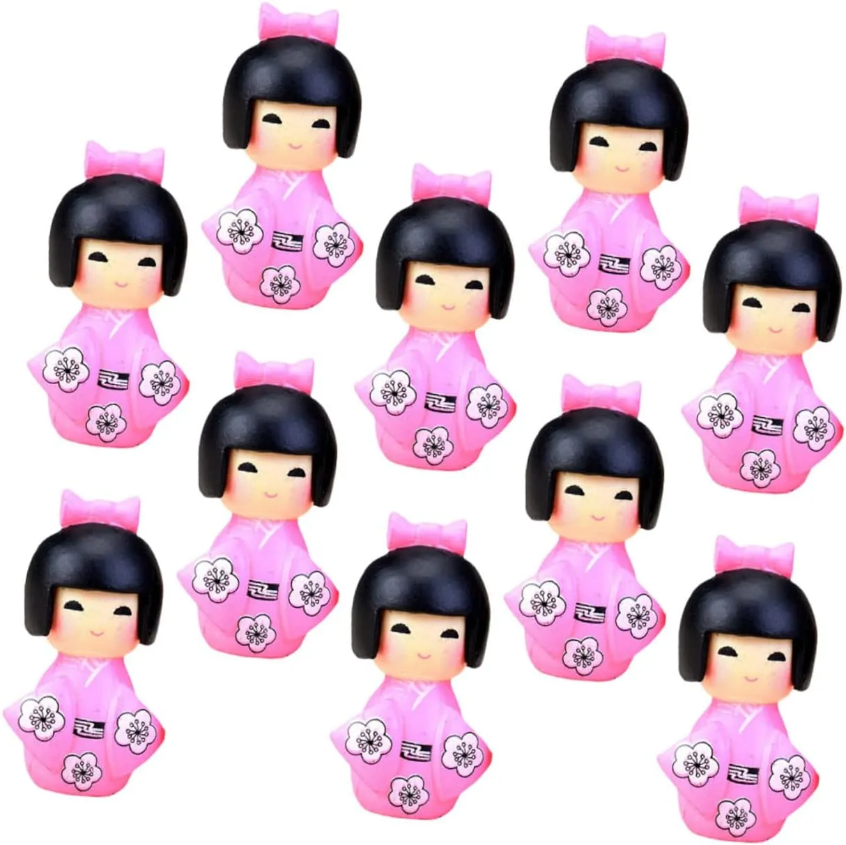 ABOOFAN 30 Pcs Little Girl in Kimono Miniature Fairies Desk Topper Japanese Doll Decor Mini Kimono Doll Statue Traditional Kimono Dolls Kimono Girl Doll Beauty Doll Resin Household Russia