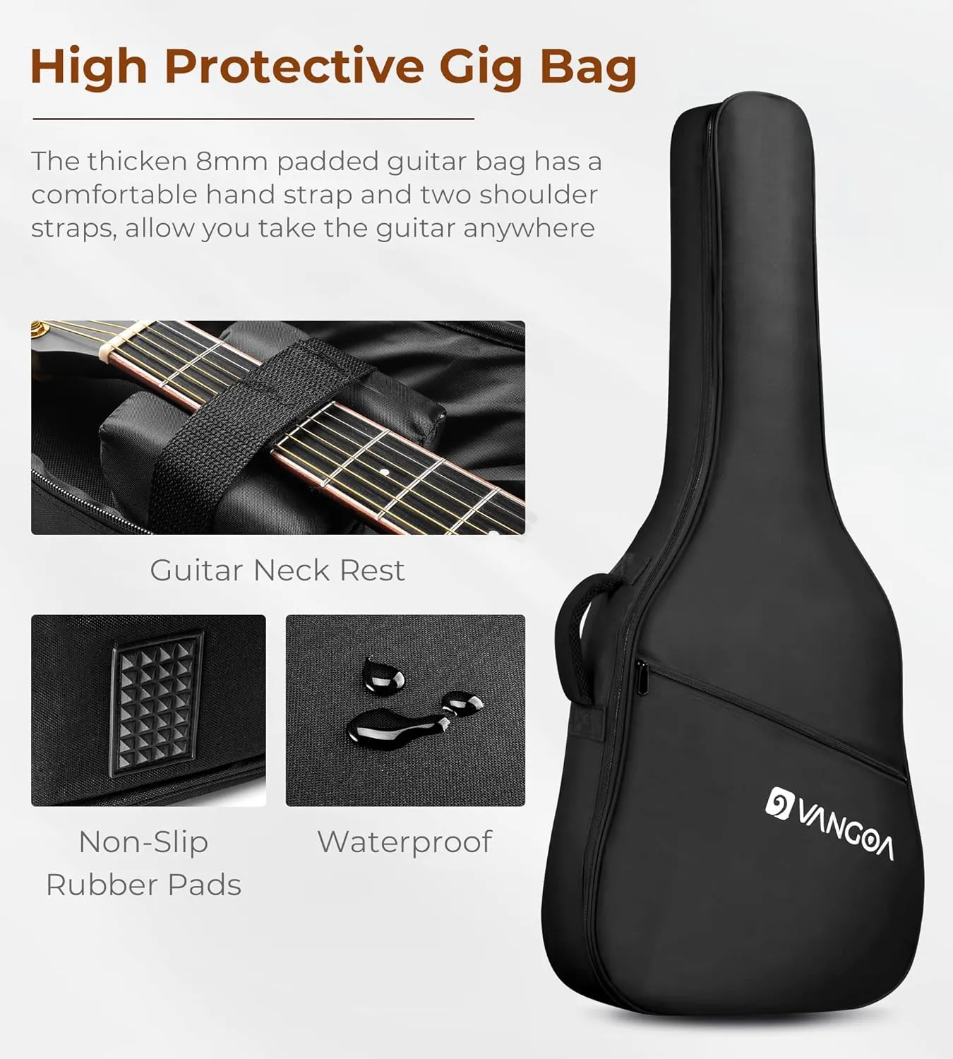 Acoustic Guitar, Cutaway Acoustic Guitar Full Size Dreadnought Acustica Guitarra Bundle with Gig Bag for Adults Teens Beginners Professionals, Red by Vangoa…