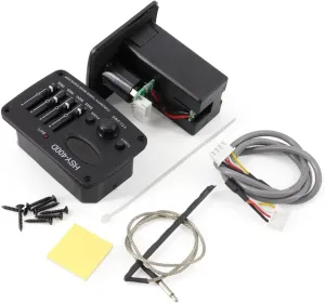 Acoustic Guitar Pickup - 4 Band EQ Preamp With Piezo and LCD Screen Display (HSY-400D)