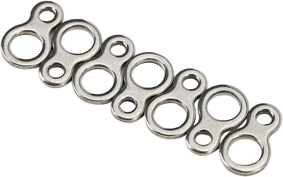 Acouto 60pcs Stainless Steel Fishing Figure 8 Jigging Rings Lure Tackle Accessories Assist Rings Figure 8 Rings Fishing