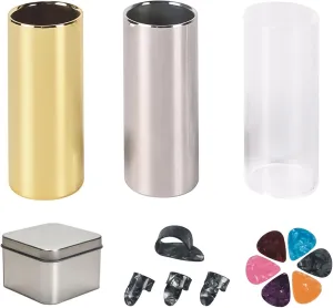 Acrylic Guitar Slides Electric Guitar Bass Stringed Instrument Stainless Steel Guitar Slide Finger Slide Set