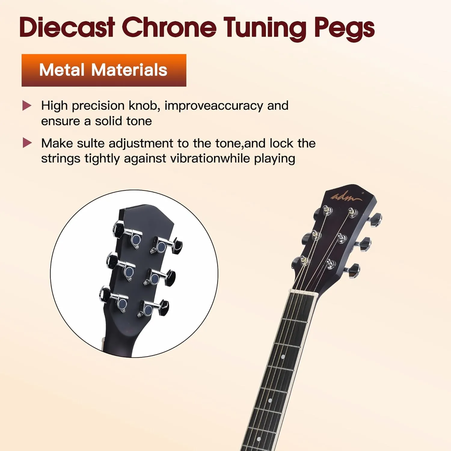 ADM Dreadnought Acoustic Guitar Kit with Free Lesson for Beginner Adult Teen Full Size Acustica Guitarra Starter Bundle Set w/Bag Strap Tuner Capo Pickguard Music Stand Right Hand(Sunburst, 41 Inch)
