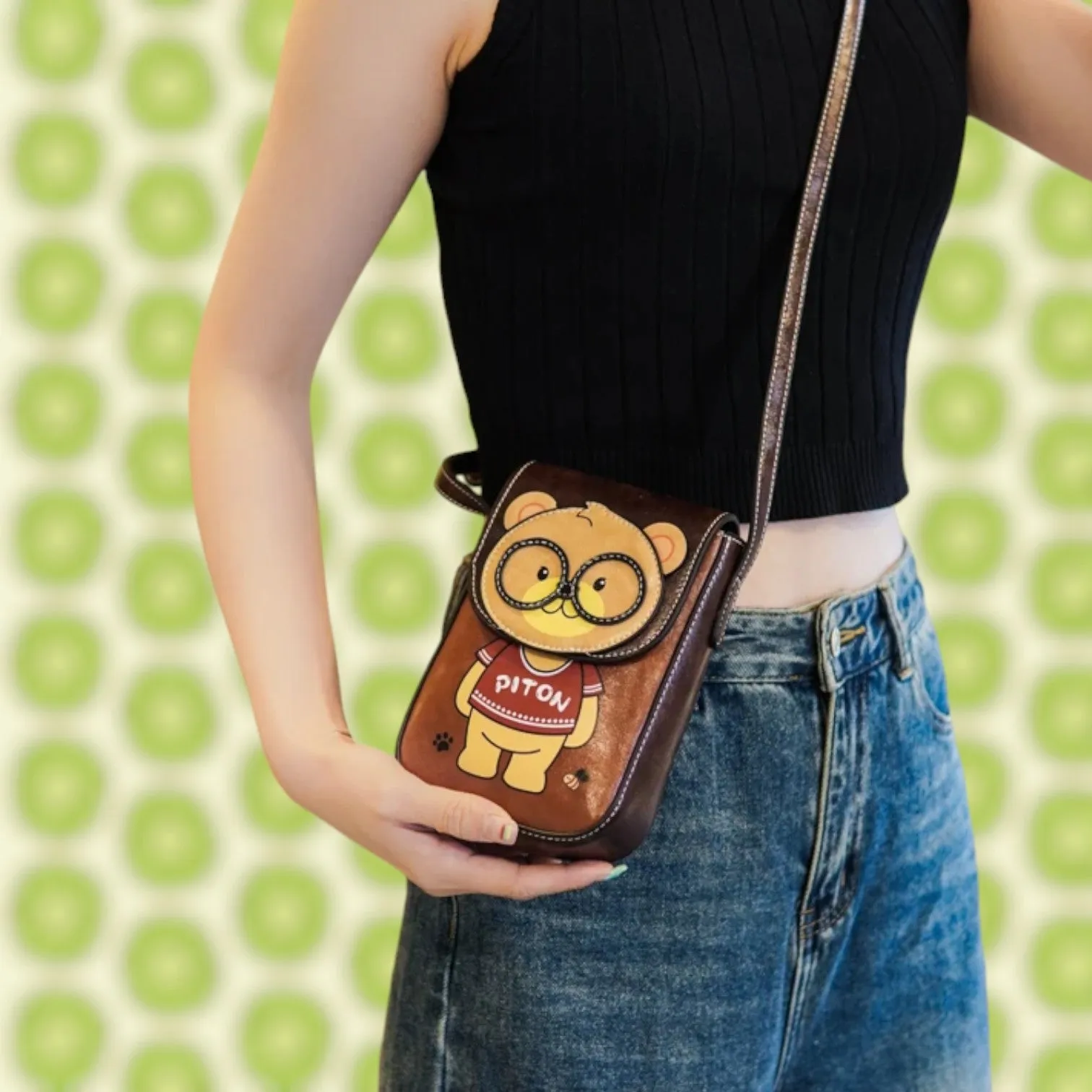 Adorable Cartoon Bear Phone Crossbody Bag