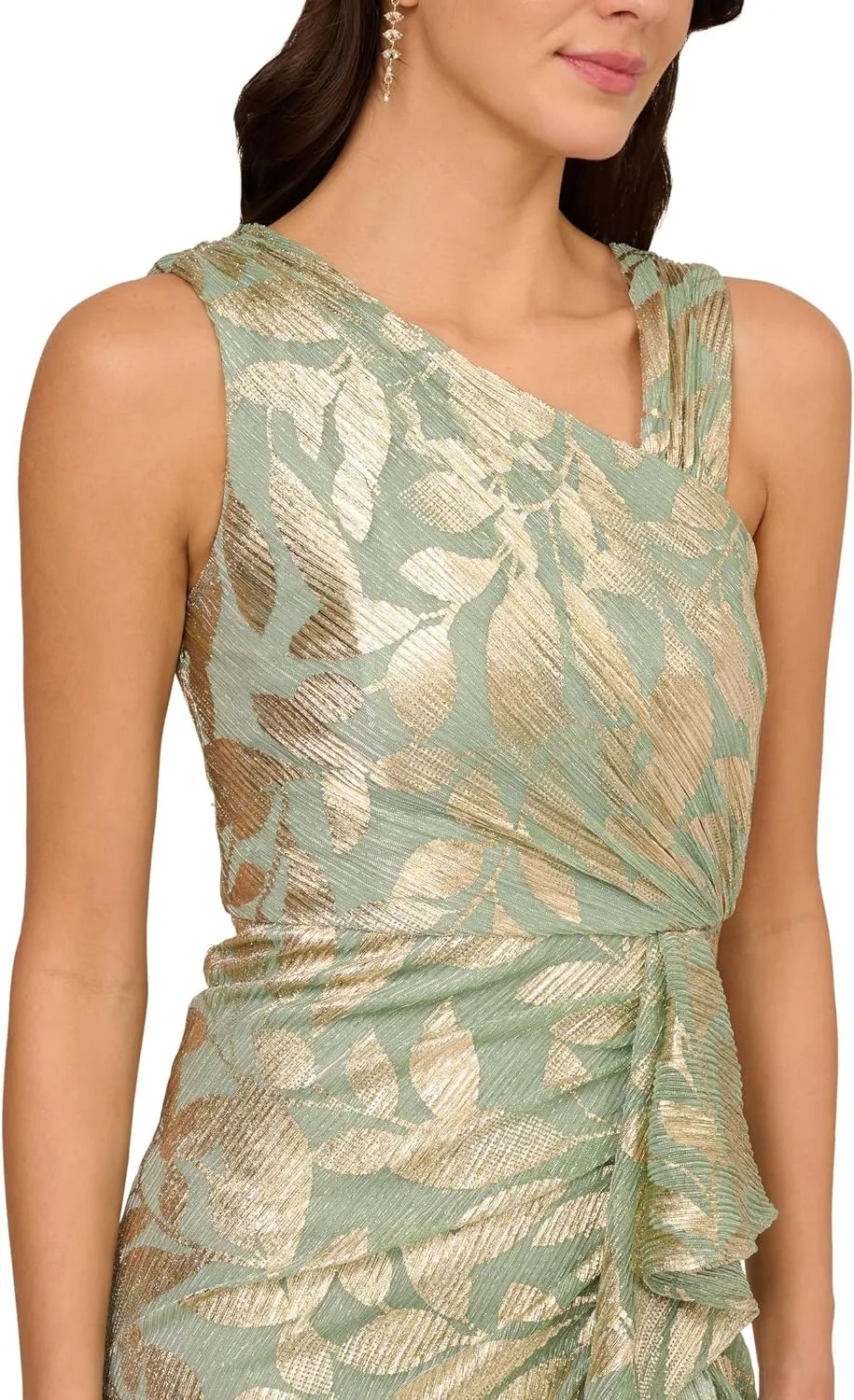 Adrianna Papell Women's Foil Asymmetric Gown