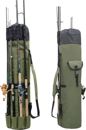 AGOOL Fishing Rod Carrier Pole Bag Reel Case Large Capacity Waterproof Travel Carry Case Fishing Gear Perfect Gifts for Men Family