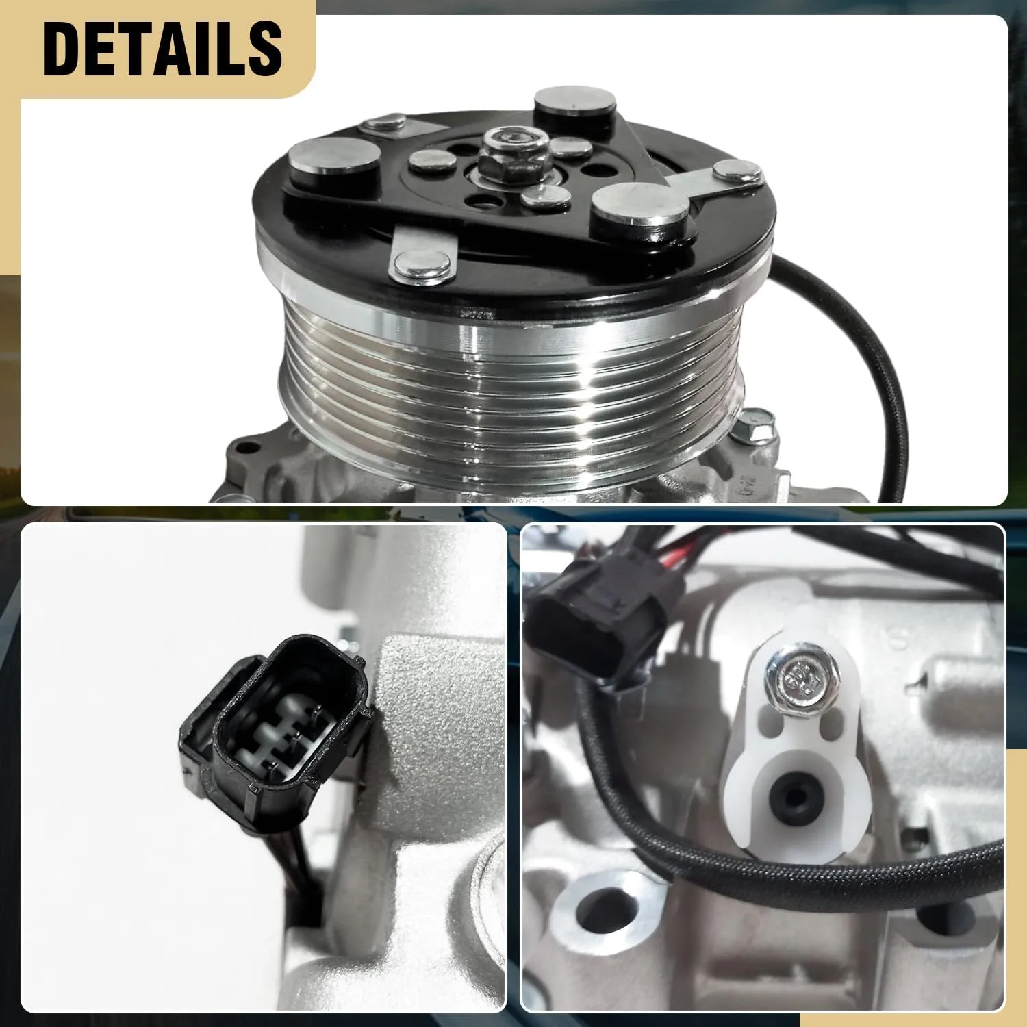 Air Conditioner AC Compressor Fits for Honda Civic 1.8L 2006-2011, with A/C Clutch, CO4918AC AC Compressor, Replaces 38800R62H01, 38800RZVG020M2, 38800RZVG022M2, 38810RNAA01, 38810RNAA02