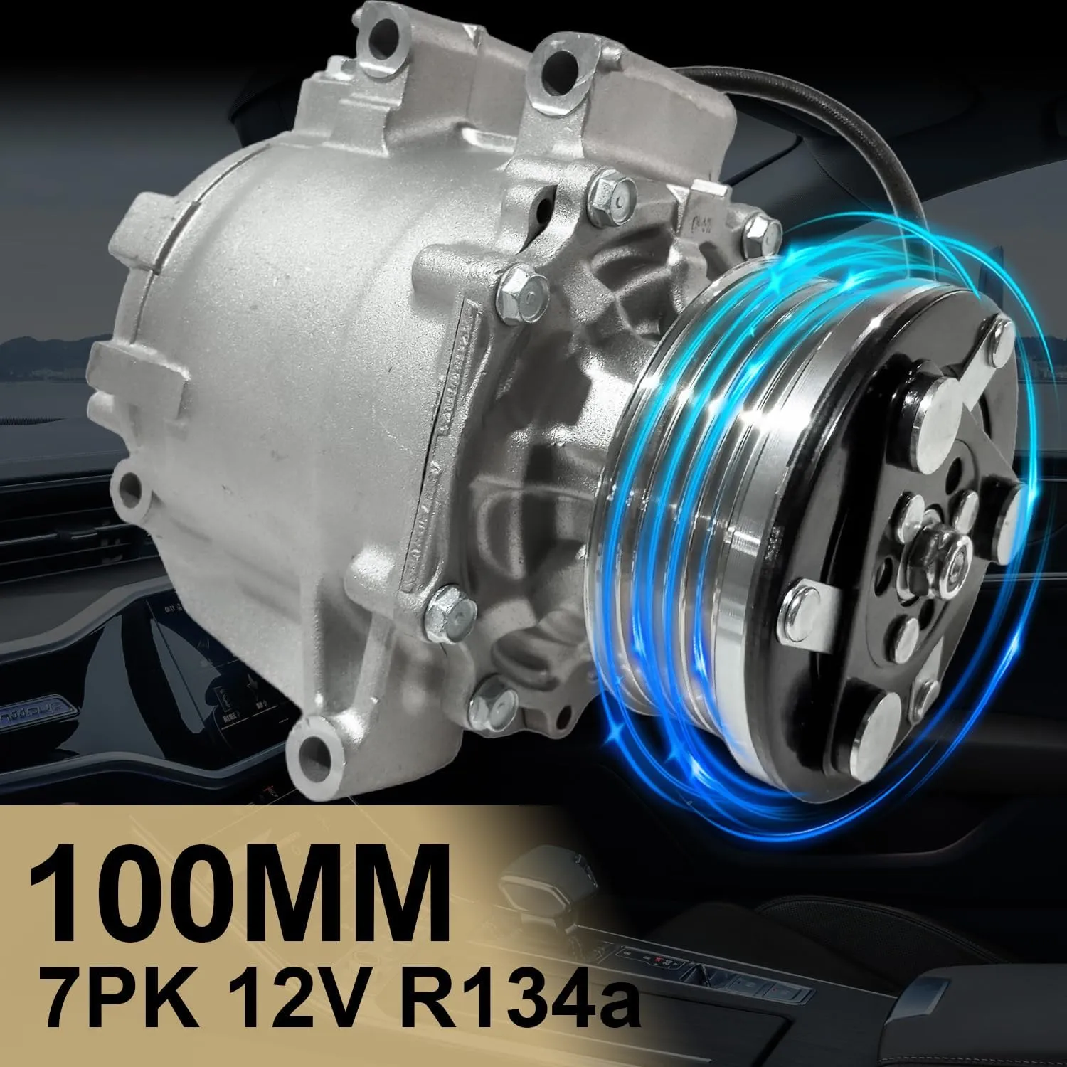 Air Conditioner AC Compressor Fits for Honda Civic 1.8L 2006-2011, with A/C Clutch, CO4918AC AC Compressor, Replaces 38800R62H01, 38800RZVG020M2, 38800RZVG022M2, 38810RNAA01, 38810RNAA02