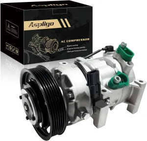 Air Conditioner AC Compressor Fits for Hyundai Accent 1.6L 2012-2017, for Kia Rio 1.6L 2012-2017, with A/C Clutch, CO20765C AC Compressor, Replaces 977011R100, 977011R100DR, 977011W600