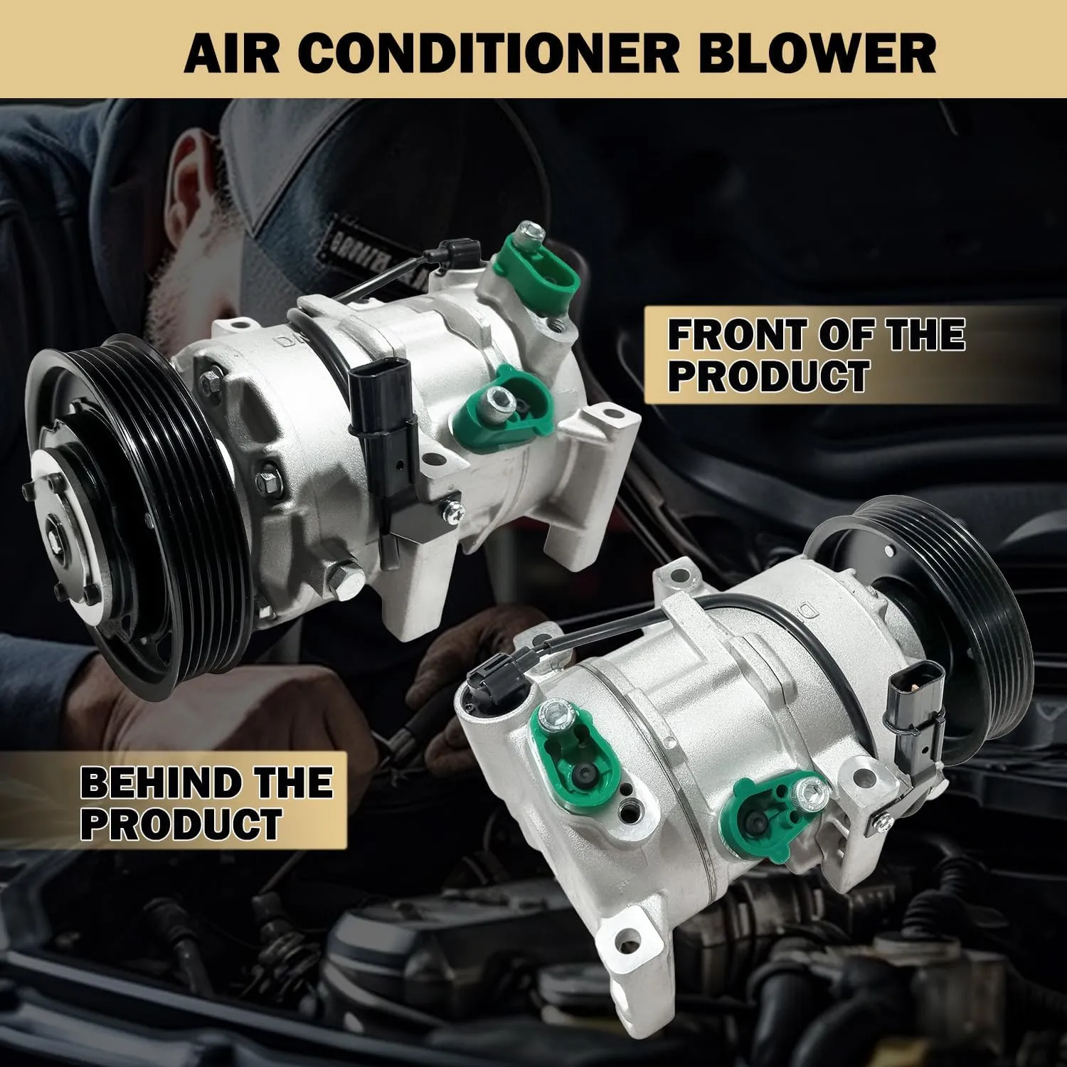Air Conditioner AC Compressor Fits for Hyundai Accent 1.6L 2012-2017, for Kia Rio 1.6L 2012-2017, with A/C Clutch, CO20765C AC Compressor, Replaces 977011R100, 977011R100DR, 977011W600