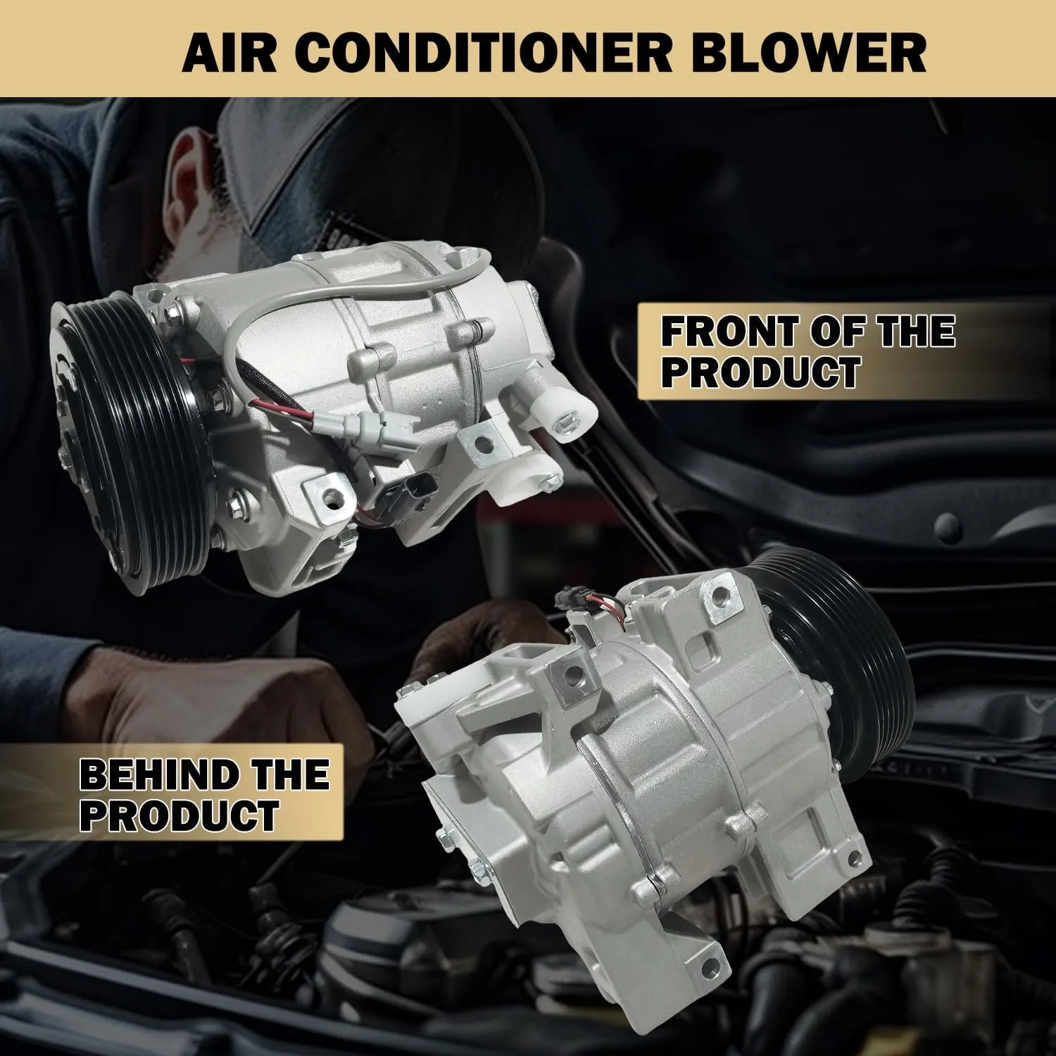 Air Conditioner AC Compressor Fits for Nissan Altima 2.5L 3.5L 2013-2018, for INFINITI QX60 2.5L 2018-2019, with A/C Clutch, CO29073C AC Compressor, Replaces 926003TA0A, 926003TA5E, 926003TA6B