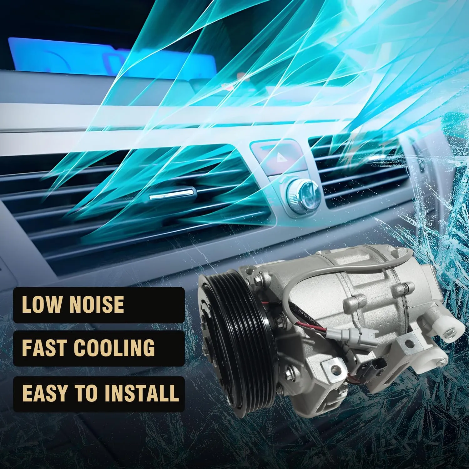 Air Conditioner AC Compressor Fits for Nissan Altima 2.5L 3.5L 2013-2018, for INFINITI QX60 2.5L 2018-2019, with A/C Clutch, CO29073C AC Compressor, Replaces 926003TA0A, 926003TA5E, 926003TA6B