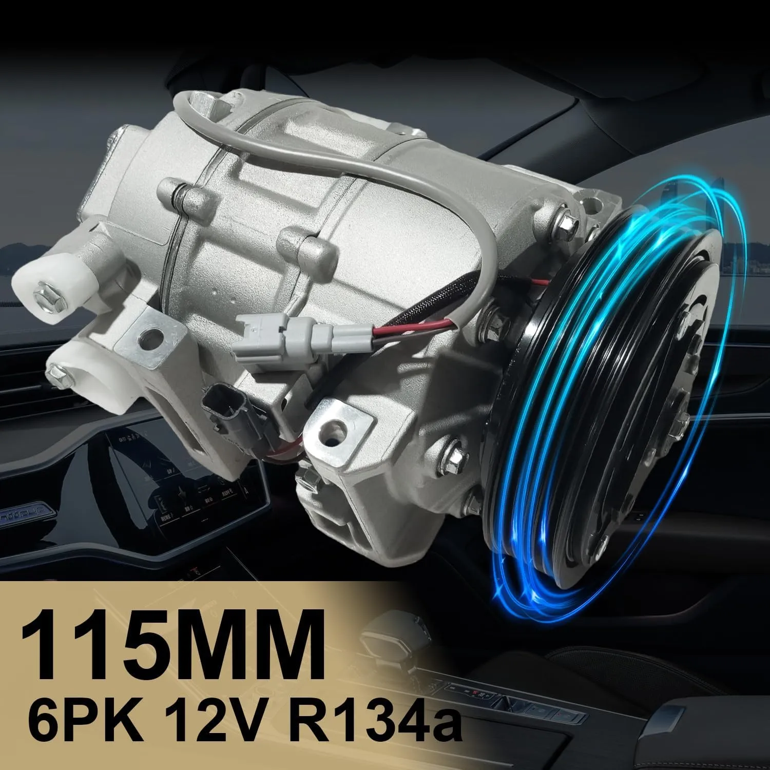 Air Conditioner AC Compressor Fits for Nissan Altima 2.5L 3.5L 2013-2018, for INFINITI QX60 2.5L 2018-2019, with A/C Clutch, CO29073C AC Compressor, Replaces 926003TA0A, 926003TA5E, 926003TA6B