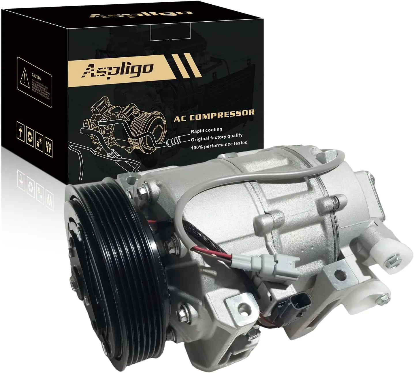 Air Conditioner AC Compressor Fits for Nissan Altima 2.5L 3.5L 2013-2018, for INFINITI QX60 2.5L 2018-2019, with A/C Clutch, CO29073C AC Compressor, Replaces 926003TA0A, 926003TA5E, 926003TA6B