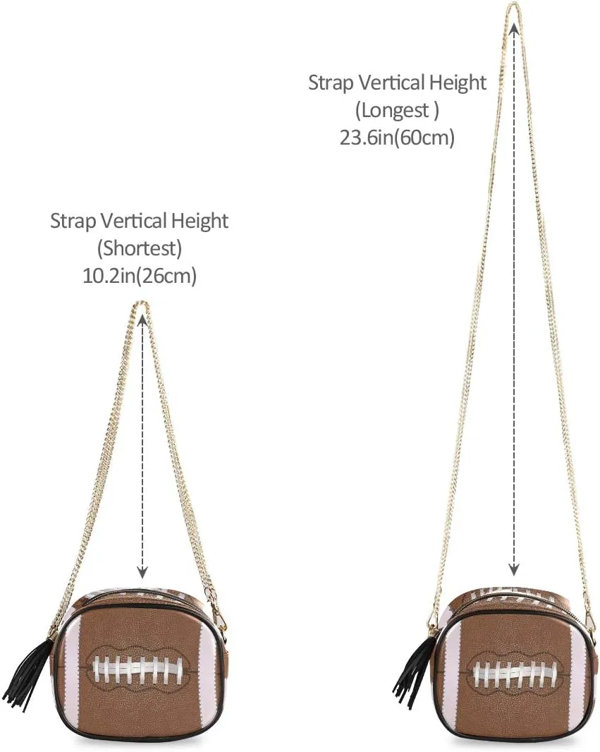 ALAZA Women's American Football Close Up with White Laces PU Leather Crossbody Bag Shoulder Purse with Tassel