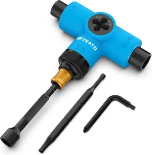 All-in-One Skate Tools Multi-Function Portable Skateboard T Tool Accessory with T-Type Allen Key and L-Type Phillips Head Wrench Screwdriver