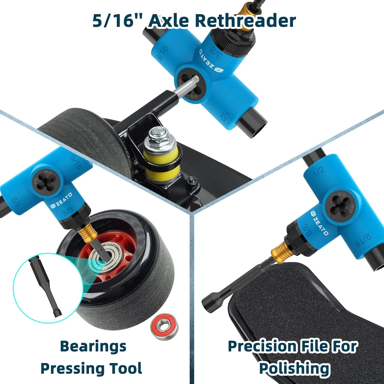 All-in-One Skate Tools Multi-Function Portable Skateboard T Tool Accessory with T-Type Allen Key and L-Type Phillips Head Wrench Screwdriver