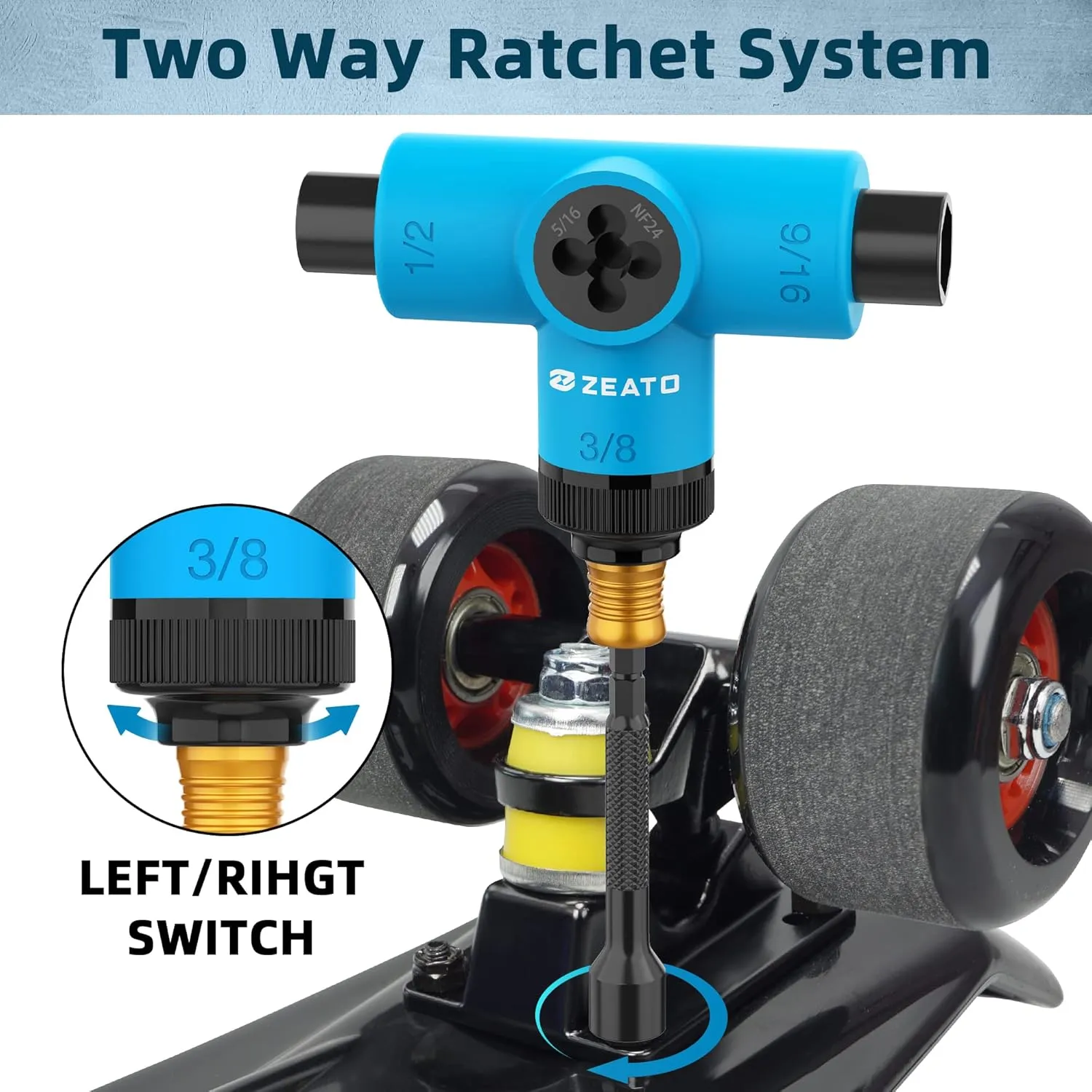 All-in-One Skate Tools Multi-Function Portable Skateboard T Tool Accessory with T-Type Allen Key and L-Type Phillips Head Wrench Screwdriver