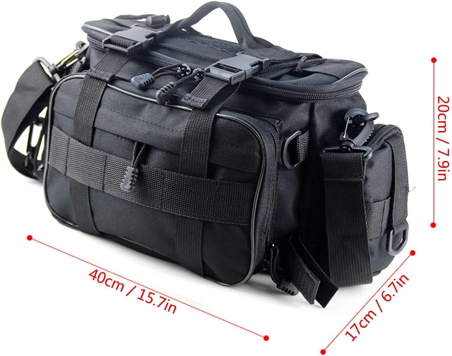 Alomejor Fishing Tackle Bag, Organizer Waist Bag Handbag with Removable Divider and Multiple Pockets for Fishing Outdoors