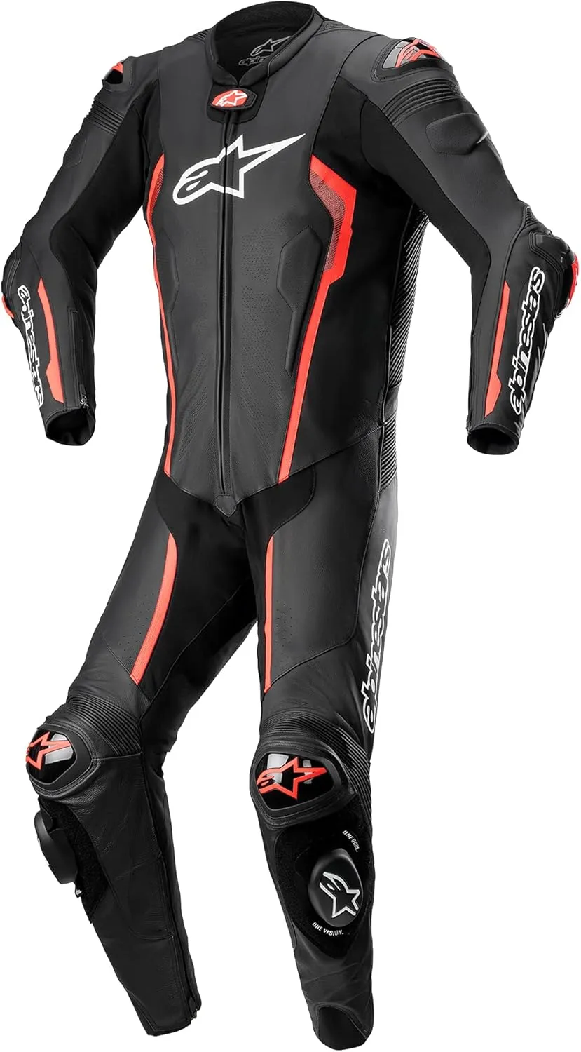 Alpinestars Missile v2 Leather One-Piece Suit (52) (Black/Red Fluorescent)